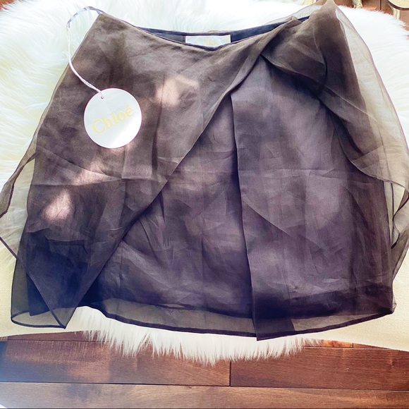 Chloe Jupe Krakow silk skirt Made in France NWT - Picture 2 of 7